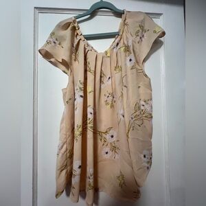 LC Lauren Conrad Peach Floral Top